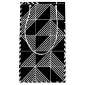 Black Art Deco Lines Kleine Geschenktüte (Vorderseite)