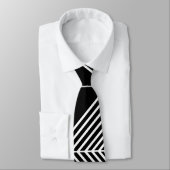 Black Art Deco Lines Krawatte (Gebunden)