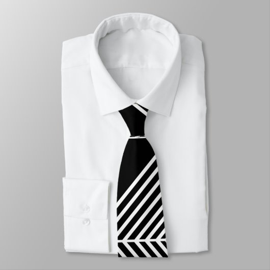 Black Art Deco Lines Krawatte (Gebunden)