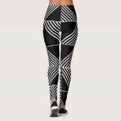Black Art Deco Lines Leggings (Rückseite)
