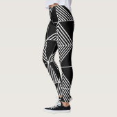 Black Art Deco Lines Leggings (Links)