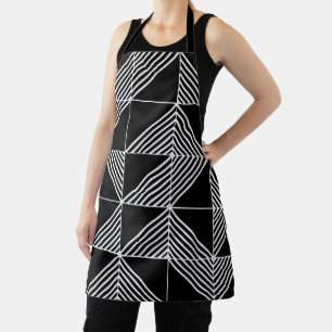 Black Art Deco Lines Schürze