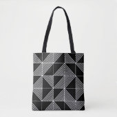 Black Art Deco Lines Tasche (Vorderseite)