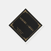 Black Art Deco Verheiratet und froh Weihnachten Na Serviette (Ecke)