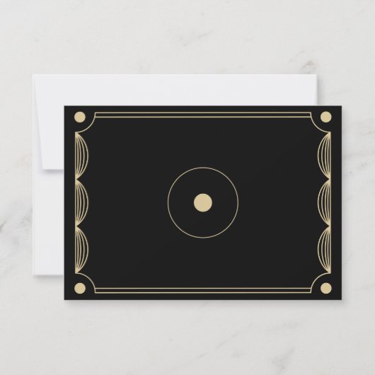 Black Art Deco Wedding RSVP (Rückseite)