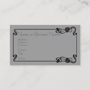 Black Art Nouveau Border Business Card Visitenkarte