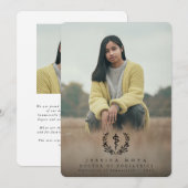 Black Asclepius Medizin Schule 2 Foto Abschluss Ankündigung (Vorne/Hinten)