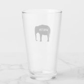 Black Asian Elephant Silhouette Personalisiert Glas (Rückseite)