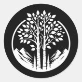 Black Aspen Tree Wedding Runder Aufkleber (Vorderseite)