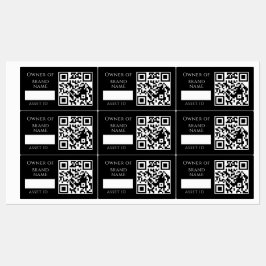 Black Asset QR | Custom Company Property Tracking Etiketten