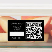 Black Asset QR | Custom Company Property Tracking Etiketten (Befestigt)