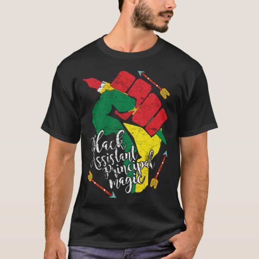 Black Assistant Principal Black History Month Teac T-Shirt (Vorderseite)