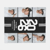 Black Athletic Graduate Foto Collage Abschluss Fleecedecke (Vorderseite (Horizontal))