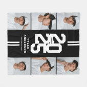 Black Athletic Graduate Foto Collage Abschluss Fleecedecke (Vorderseite (Horizontal))