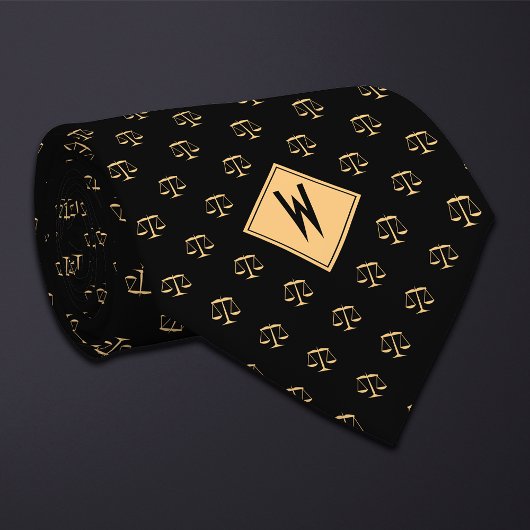 Black Attorney Scales of Justice Krawatte