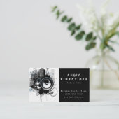 Black Audio Stereo Installations-Business-Karte Visitenkarte (Stehend Vorderseite)