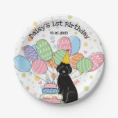 Black Aussiedoodle Birthday Party Paper Teller (Vorderseite)