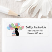 Black Aussiedoodle Birthday Party Rücksendeadresse (Insitu)