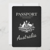 Black Australia Passport Wedding Einladung (Rückseite)