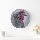 Black Australorp Hen Große Wanduhr (Zuhause)