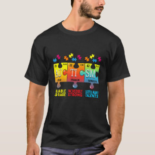 Black Autism Awareness Puzzle T - Shirt - Classic