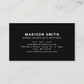 Black Auto Detailing, Auto Repair Logo Black Busin Visitenkarte (Rückseite)