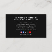 Black Auto Detailing, Auto Repair Logo Black Visitenkarte (Rückseite)