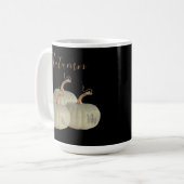 Black Autumn White Pumpkins Erntedank Kaffeetasse (Vorderseite Links)