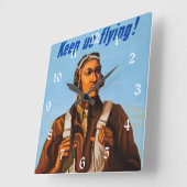 Black Aviators US-Kampfpiloten WW2 Quadratische Wanduhr (Winkel)