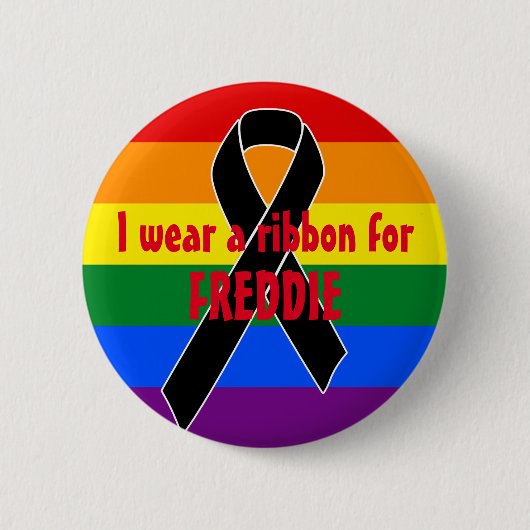 Black Awareness Ribbon + Ihre Nachricht Button (Vorderseite)
