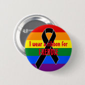 Black Awareness Ribbon + Ihre Nachricht Button (Vorne & Hinten)