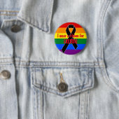 Black Awareness Ribbon + Ihre Nachricht Button (Beispiel)