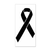 Black Awareness Ribbon + Ihre Nachricht Gummistempel (Prägung)
