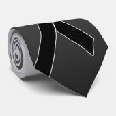 Black Awareness Ribbon + Ihre Nachricht Krawatte (Gerollt)