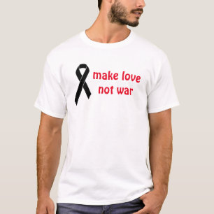 Black Awareness Ribbon + Ihre Nachricht T-Shirt