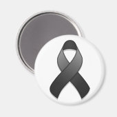 Black Awareness Ribbon Magnet (Vorderseite/Rückseite)