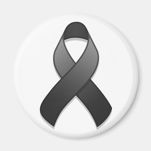 Black Awareness Ribbon Magnet (Vorne)