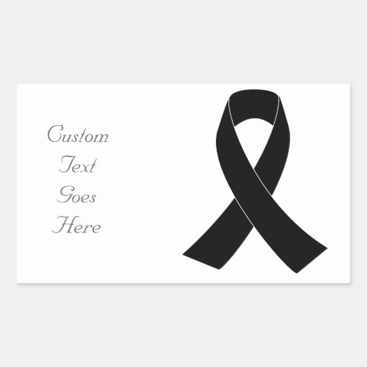 Black Awareness Ribbon Rechteckiger Aufkleber (Vorderseite)