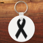 Black Awareness Ribbon Schlüsselanhänger (Vorderseite)
