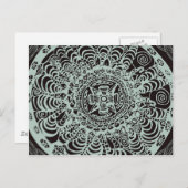 Black Aztec Mandala Postkarte (Vorne/Hinten)
