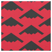 Black B-2 Spirit Stealth Bomber Pattern auf Red Stoff (Nahaufnahme)