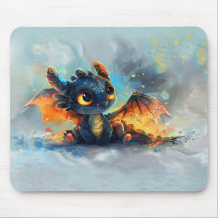 Black Baby Dragon Mouse Pad Mousepad