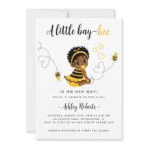 Black Baby Girl Bee Baby Shower Einladung