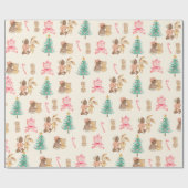 Black Baby Girl's First Christmas Holiday Geschenkpapier (Flach)