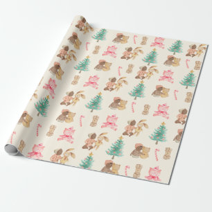Black Baby Girl's First Christmas Holiday Geschenkpapier