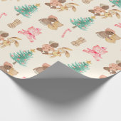 Black Baby Girl's First Christmas Holiday Geschenkpapier (Ecke)