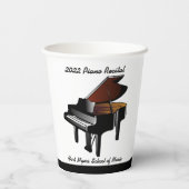 Black Baby Grand Piano Erwägung Empfang Pappbecher (Rückseite)