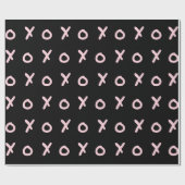 Black & Baby Pink X O XO XO Niedlich Trendy Geschenkpapier (Flach)