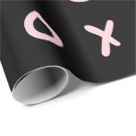 Black & Baby Pink X O XO XO Niedlich Trendy Geschenkpapier<br><div class="desc">Sonderverpackungspapier</div>