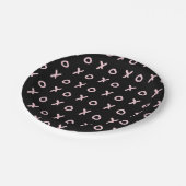 Black & Baby Pink X O XO XO Niedlich Trendy Pappteller (Schrägansicht)